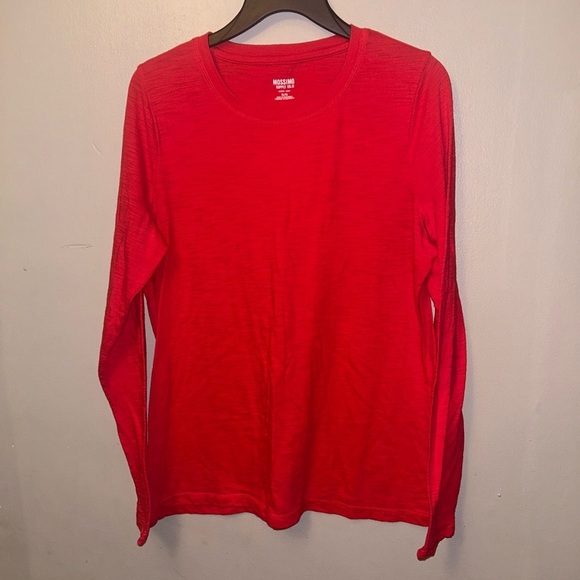 Mossimo shirt - red long sleeve crew neck lightweight cotton blend - Picture 2 of 6